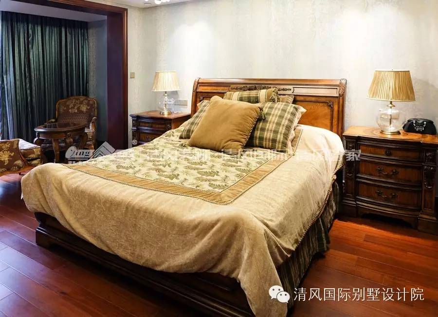 實(shí)拍清風(fēng)裝飾，美式古典樣板房，體味得體有度的優(yōu)雅